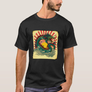 Japanska Aesthetic Red Dragon Symbol Kanji Japan T Shirt