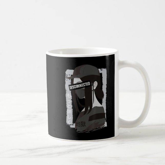 Japanska Aesthetic Vaporwave Frånkopplad Anime Gi Kaffemugg (Höger)