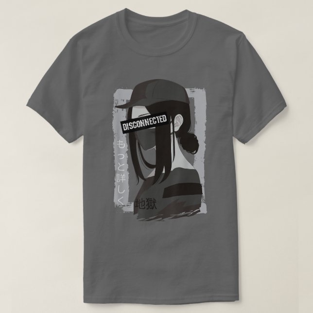 Japanska Aesthetic Vaporwave Frånkopplad Anime Gi T Shirt (Design framsida)