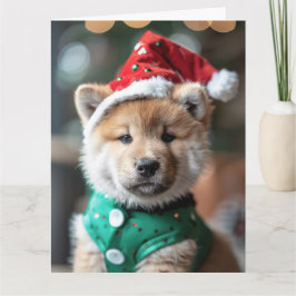 Japanska Akita Elf Puppy-julkort Kort