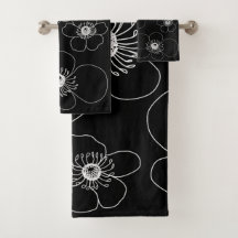 Japanska anemoner på svart