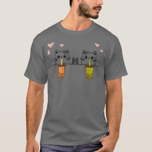 Japanska Anime Cat Boba Tea Bubble Tea Anime Kawai T Shirt