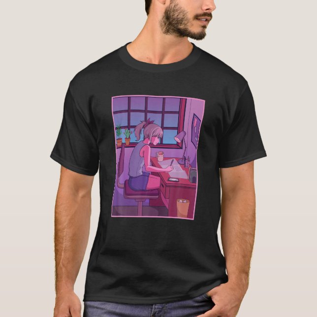 Japanska Anime Girl Character - Japan Aesthetic Lo T Shirt (Framsida)