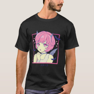 Japanska Anime Girl Punk Evil Shirt Pastel Menhera T