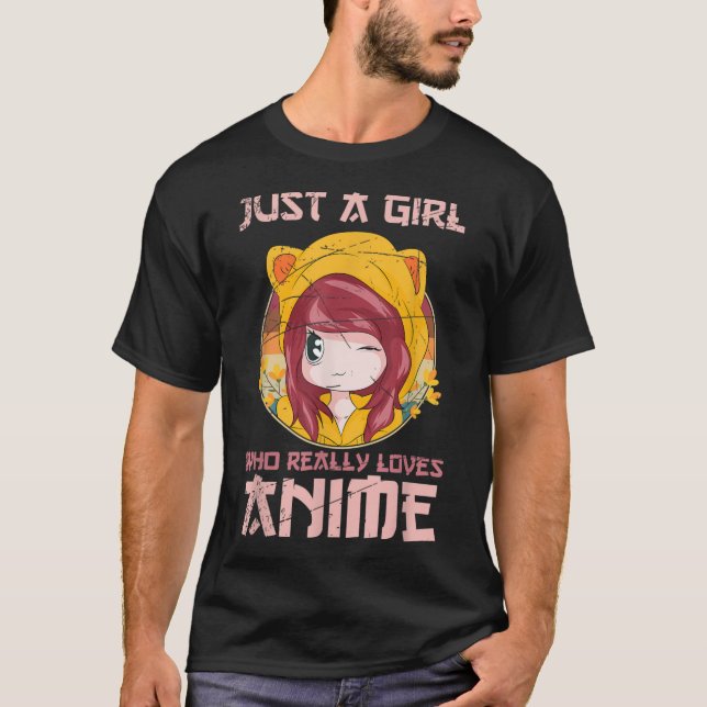Japanska Anime Manga Kawaii Girls Gift Otaku Anime T Shirt (Framsida)