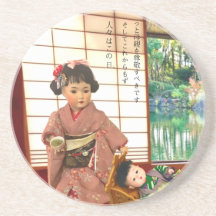 Japanska Antique Doll Mamma Underlägg