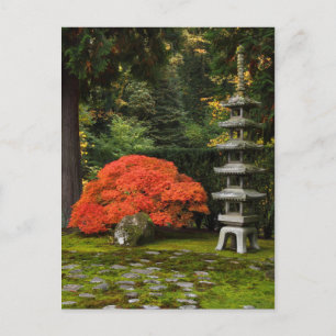 Japanska aple och Pagoda i japanska Garden Vykort