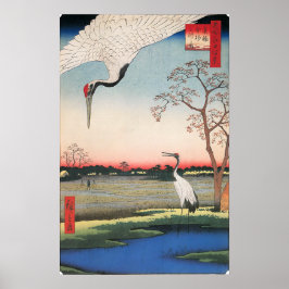 Japanska Art Egrets Poster