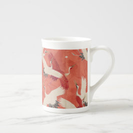Japanska Art Kimono Cranes Stil 3 Benporslin Mugg
