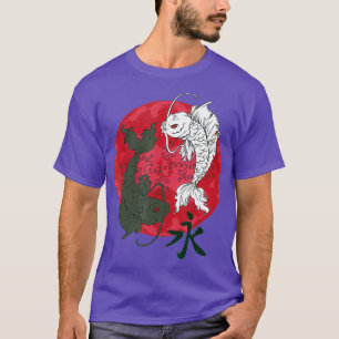 Japanska Art Koi Fish Black White Koi japanska T Shirt