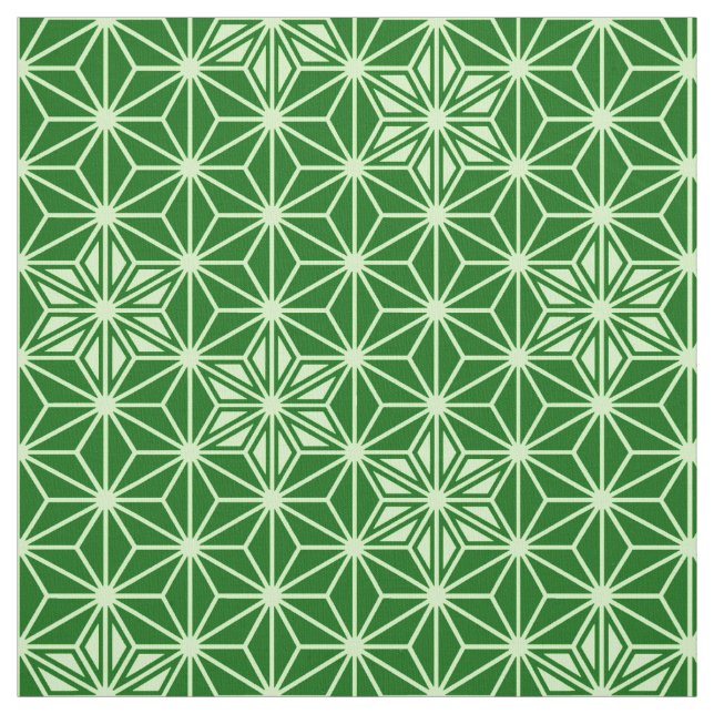 Japanska Asanoha Mönster, Emerald and Lime Green Tyg (Provkarta)