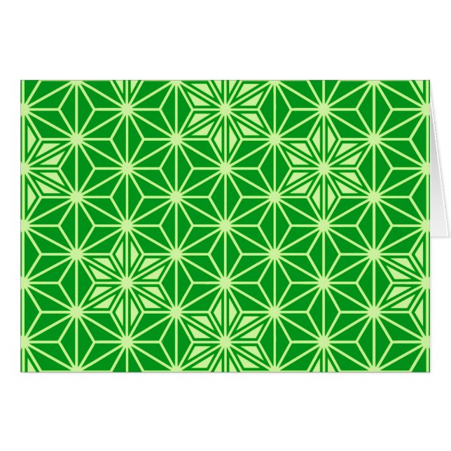 Japanska Asanoha mönster - emerald grönt OBS Kort (Framsidan Horizontal)