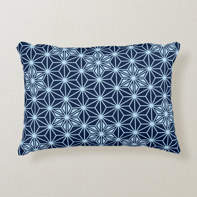 Japanska Asanoha mönster - Indigo Blue Prydnadskudde (Framsidan)