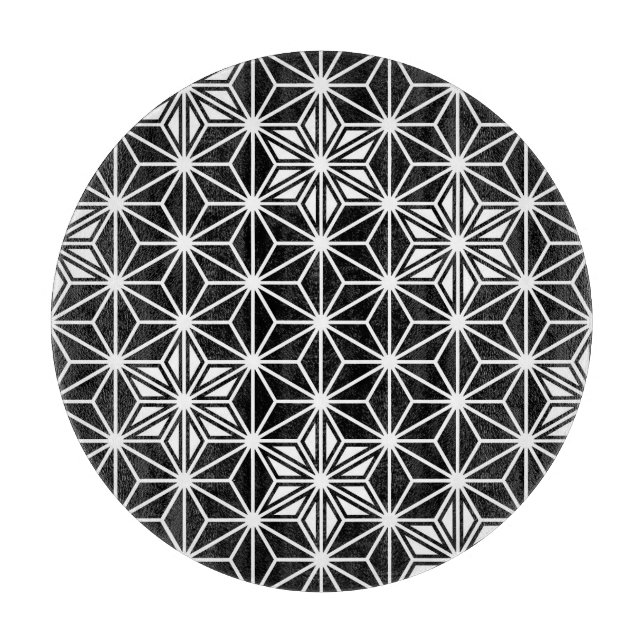 Japanska Asanoha mönster - svartvitt (Framsidan)