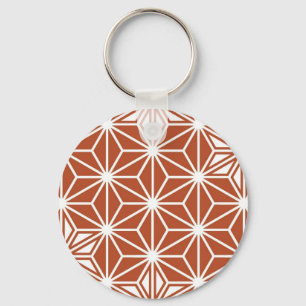 Japanska Asanoha mönster - terracotta Nyckelring