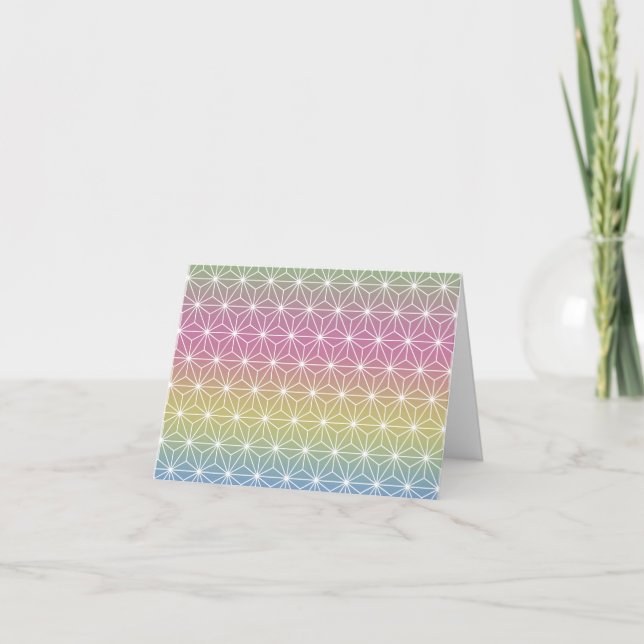 Japanska Asanoha Pastel Rainbow Personlig Tack Kort (Framsida)