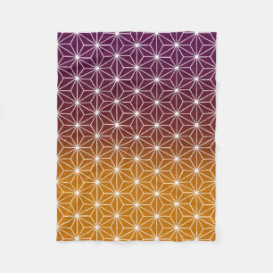 Japanska Asanoha (stor ) Burgundy & Guld Fleecefilt