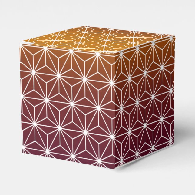 Japanska Asanoha Traditional Print Burgundy & Guld Presentaskar (Framsidan Sidan)