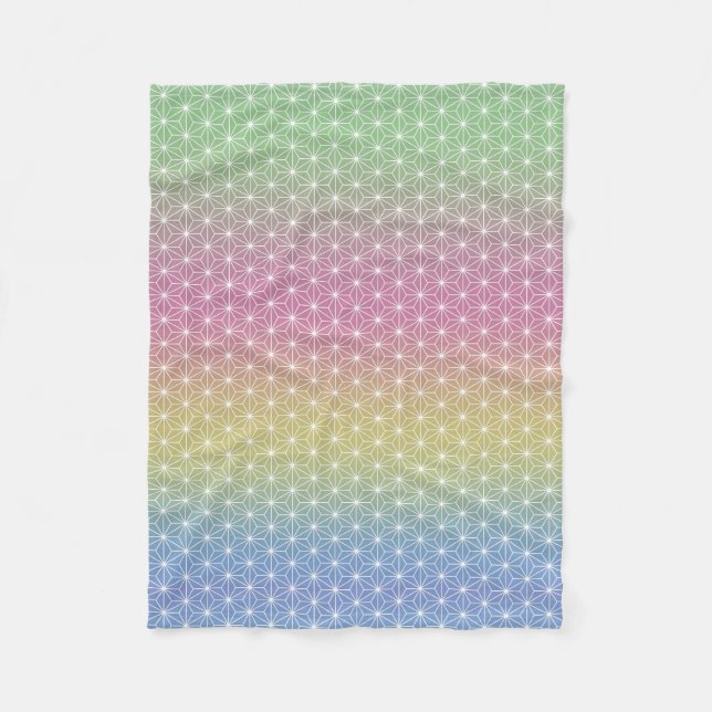 Japanska Asanoha Traditional Print Pastel Rainbow Fleecefilt (Framsidan)