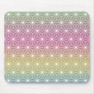 Japanska Asanoha Traditional Print Pastel Rainbow Musmatta