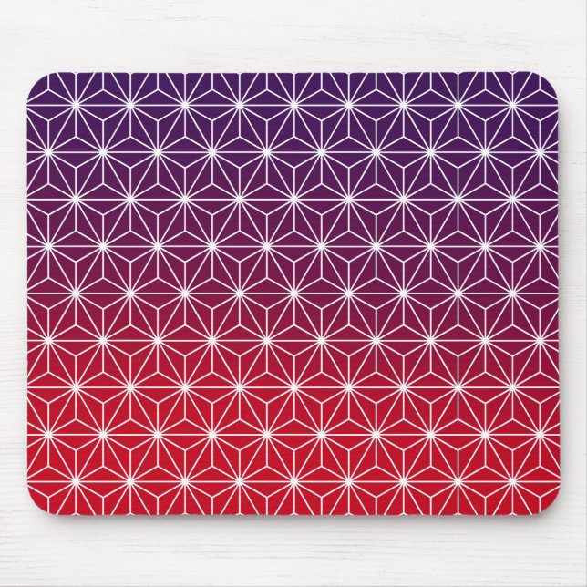 Japanska Asanoha Traditional Print Red & Lila Musmatta (Framsidan)