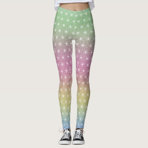 Japanska Asanoha Traditionell pastellanteckning Re Leggings