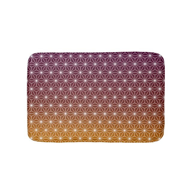 Japanska Asanoha Traditionell utskriftsburgundy oc Badrumsmatta (Framsidan)