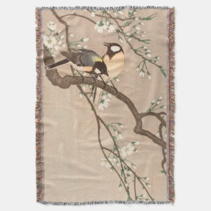 Japanska asiatiska Koson Bird Chickadee Songbird Filt