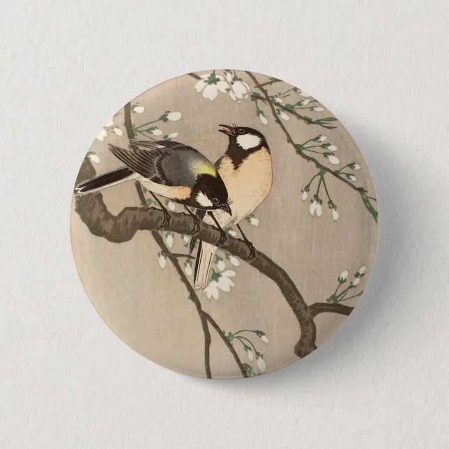 Japanska asiatiska Koson Bird Chickadee Songbird Knapp (Framsida)
