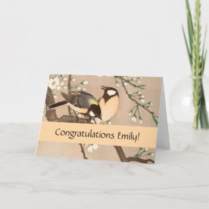 Japanska asiatiska Koson Bird Chickadee Songbird Kort