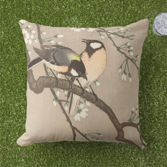 Japanska asiatiska Koson Bird Chickadee Songbird Kudde (Gräs)