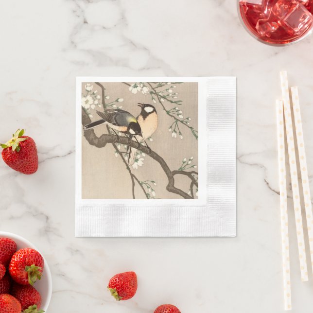 Japanska asiatiska Koson Bird Chickadee Songbird Pappersservett (Insitu)