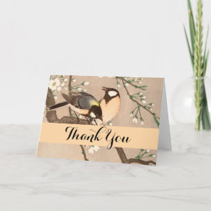 Japanska asiatiska Koson Bird Chickadee Songbird Tack Kort