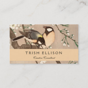 Japanska asiatiska Koson Bird Chickadee Songbird Visitkort