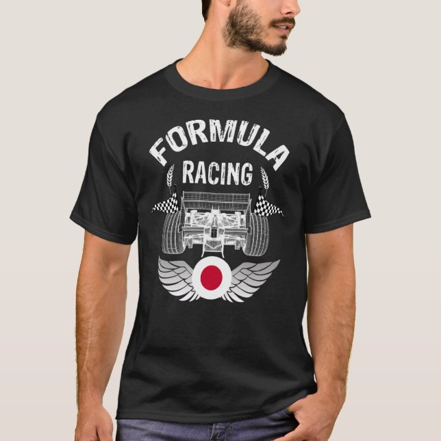 Japanska Auto Tävling Japan Flagga Formel Tävla B T Shirt (Framsida)