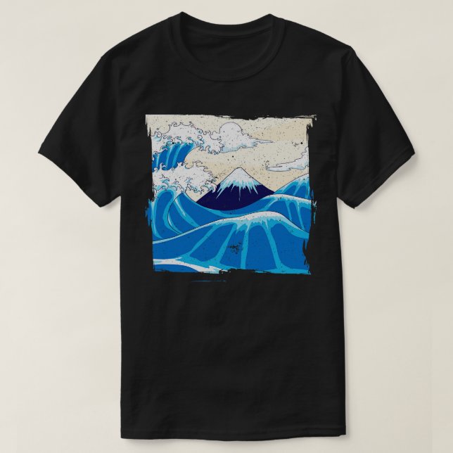 Japanska Big Wave Japan T Shirt (Design framsida)