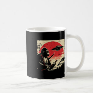Japanska Bigfoot Samurai Ufo Vintage Sasquatch Man Kaffemugg