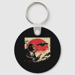 Japanska Bigfoot Samurai Ufo Vintage Sasquatch Man Nyckelring