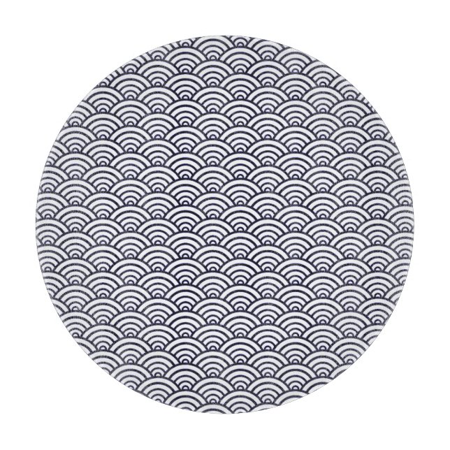 Japanska blåa Vinkara Seigaiha Sea (Framsidan)