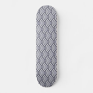 Japanska blåa Vinkara Seigaiha Sea Skateboard Bräda 19,5 Cm