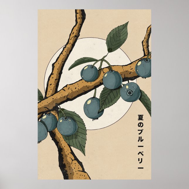 Japanska blåbär poster (Framsidan)