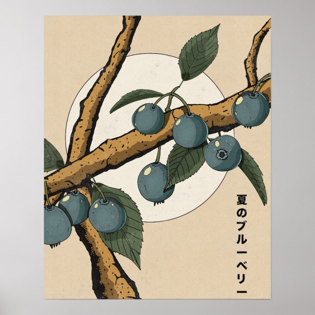 Japanska blåbär poster (Framsidan)