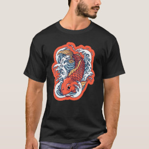 Japanska Blommar av Koi Carp Nishikigoi Fish Cherr T Shirt
