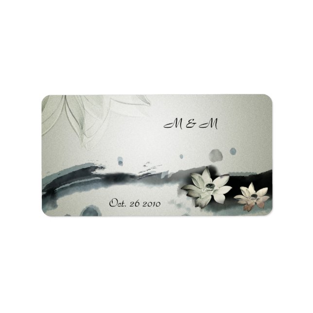 Japanska blommor Bröllop-etikett Adressetikett (Framsidan)