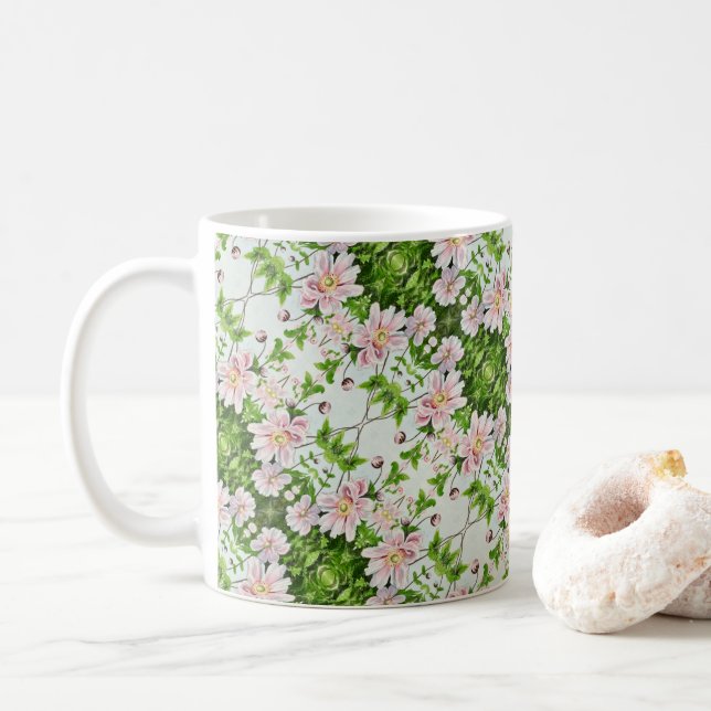 Japanska blommor - kaffemugg (Med munk)