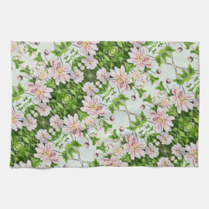 Japanska blommor - kökshandduk