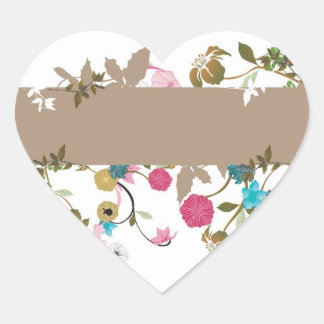 Japanska blommor Sticker Hjärtformat Klistermärke