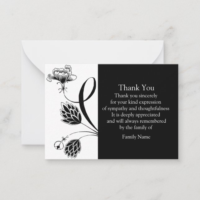 Japanska blommor - tack. anteckningskort (Framsida)