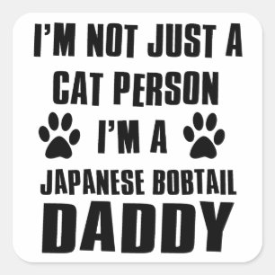 Japanska Bobtail kattdesigner Fyrkantigt Klistermärke
