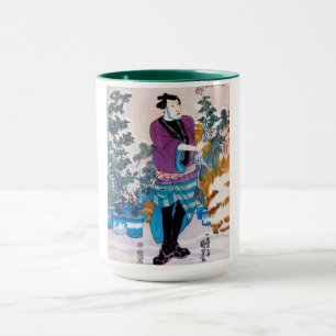 Japanska Bonsai Master, Kuniyoshi, Ukiyo-e Mugg